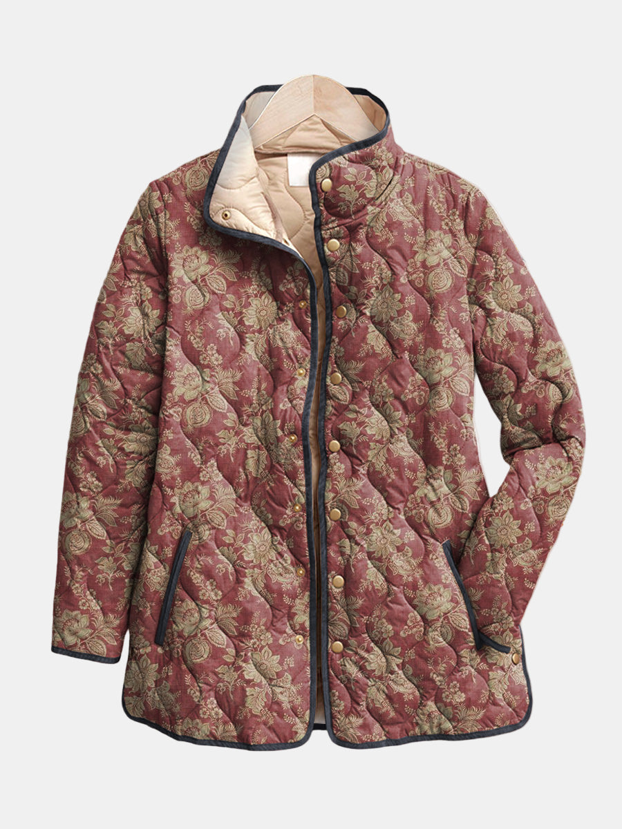 Corinne Vintage Floral Quilted Jacket