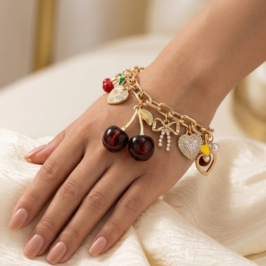 Cherry Charm Bracelet – Sweet & Playful Elegance