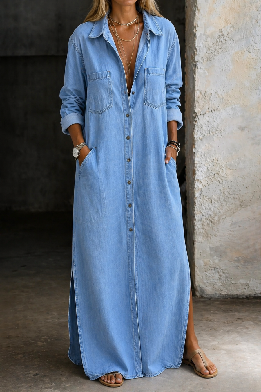 Isla™ Women’s Denim Maxi Dress