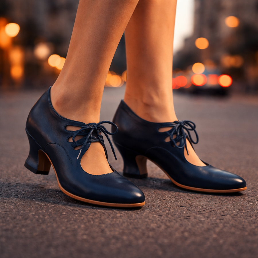Elegant Lace-Up Mid-Heel Pumps  | Vintage-Inspired & Timeless
