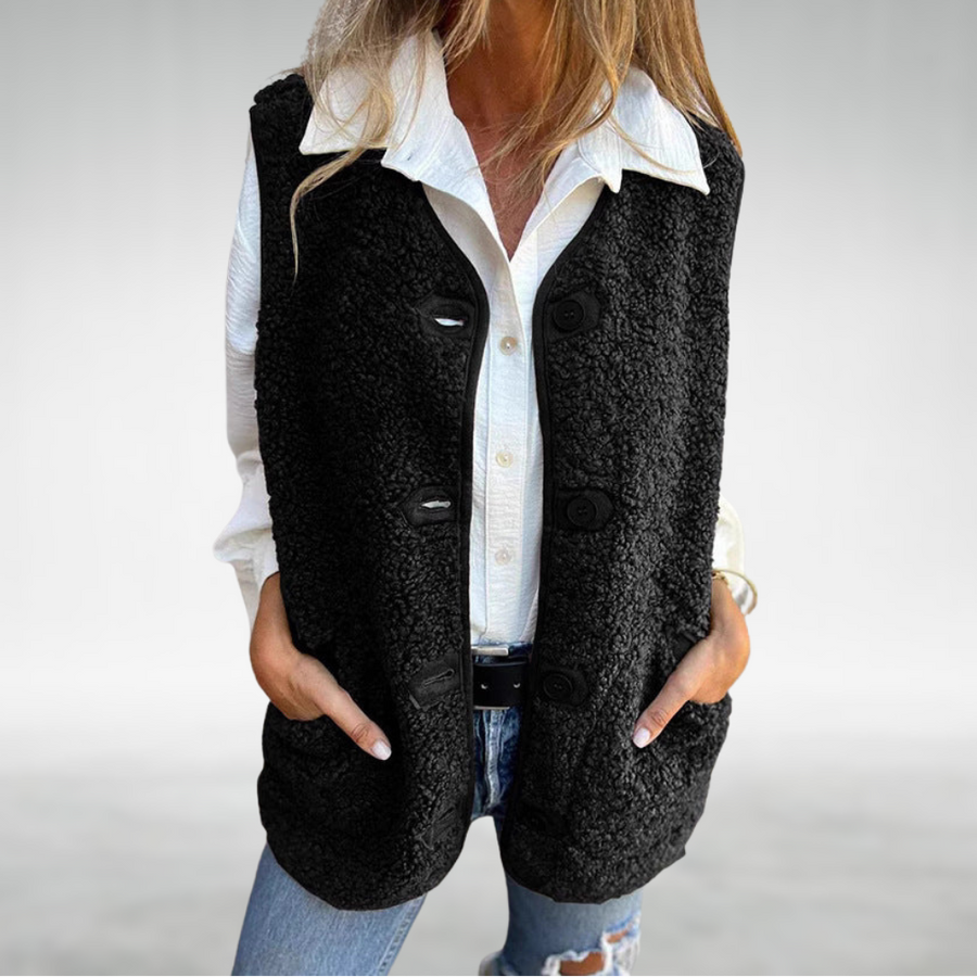 Cozy Knit Button-Up Vest