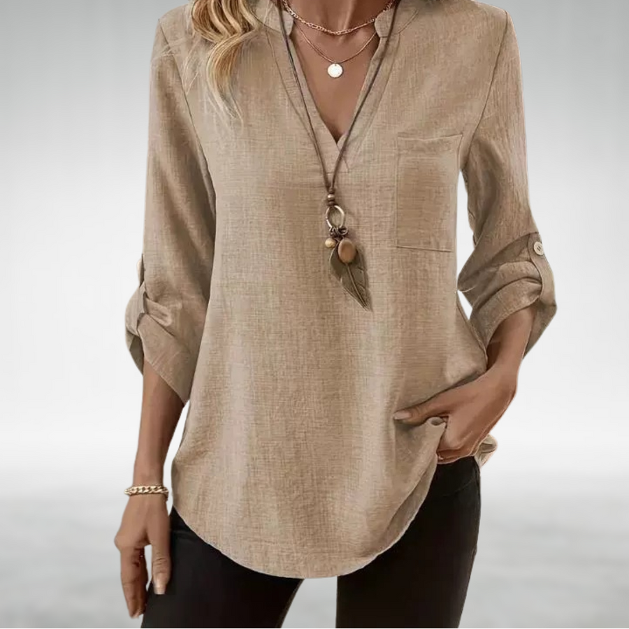 Felicia™ Elegant Linen-Style Comfort Top