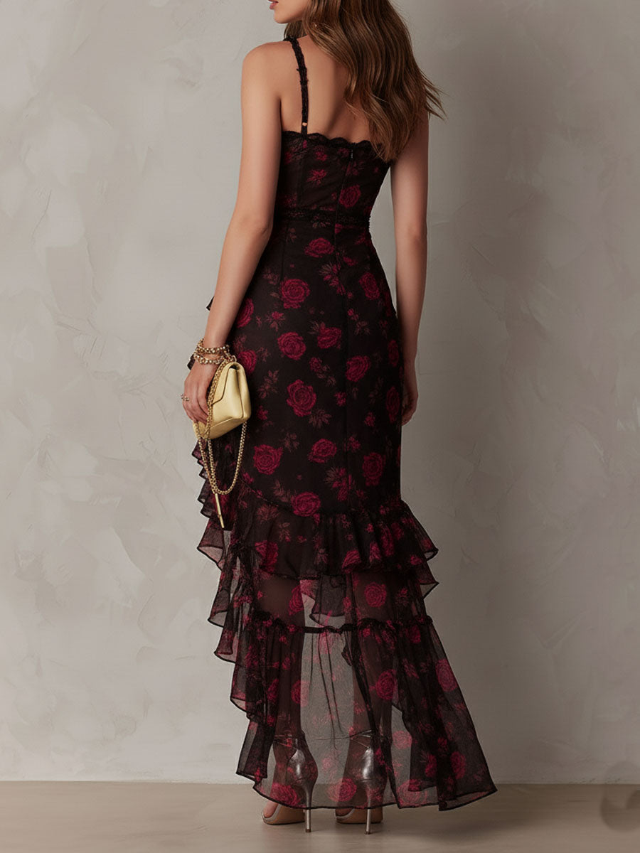 Romantic Rose Ruffle Dress  | Feminine, Elegant & Unforgettable ✨