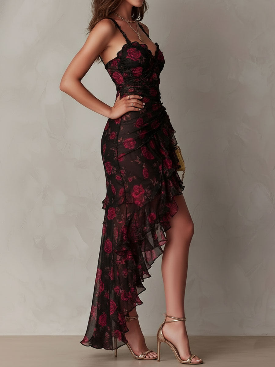 Romantic Rose Ruffle Dress  | Feminine, Elegant & Unforgettable ✨