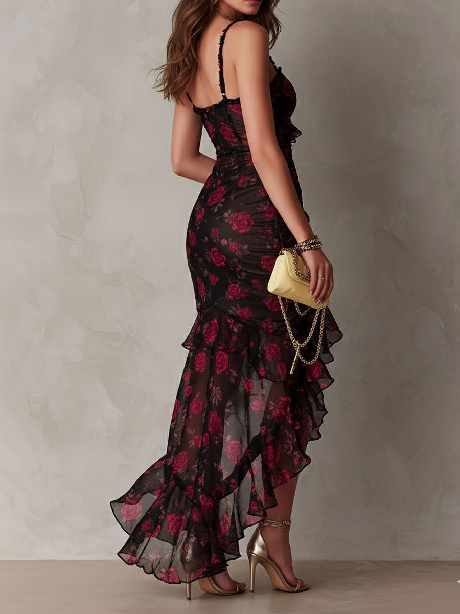 Romantic Rose Ruffle Dress  | Feminine, Elegant & Unforgettable ✨