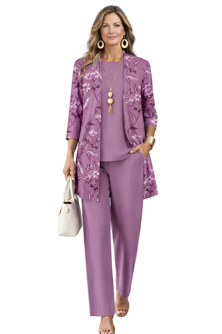 Pauline Elegant Purple 3-Piece Set