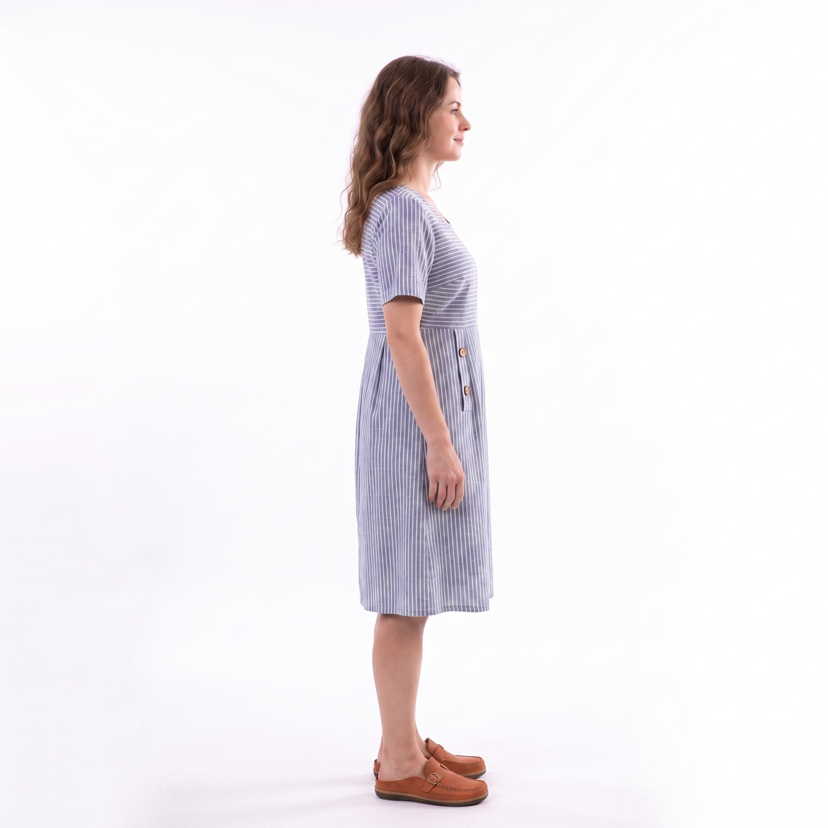 The Amelia Striped Button Dress