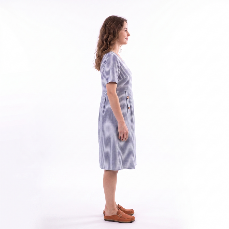 The Amelia Striped Button Dress
