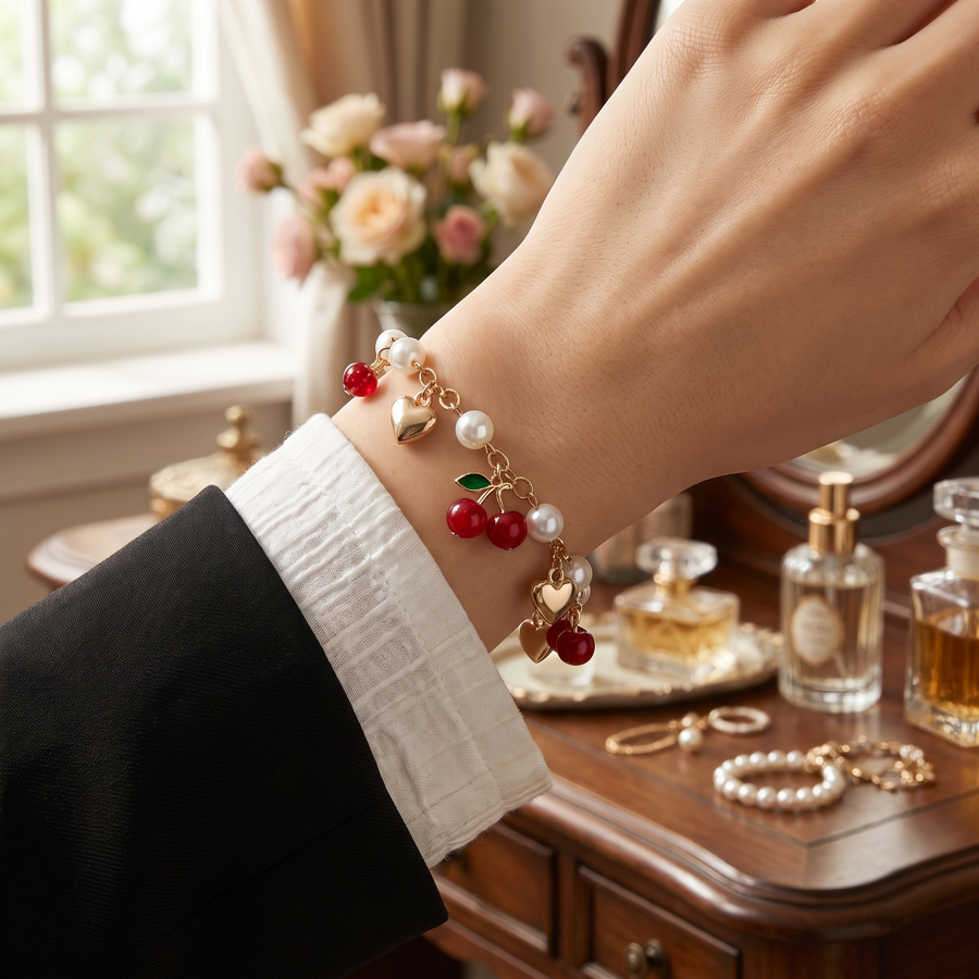 Pearl Charm Beaded Bracelet