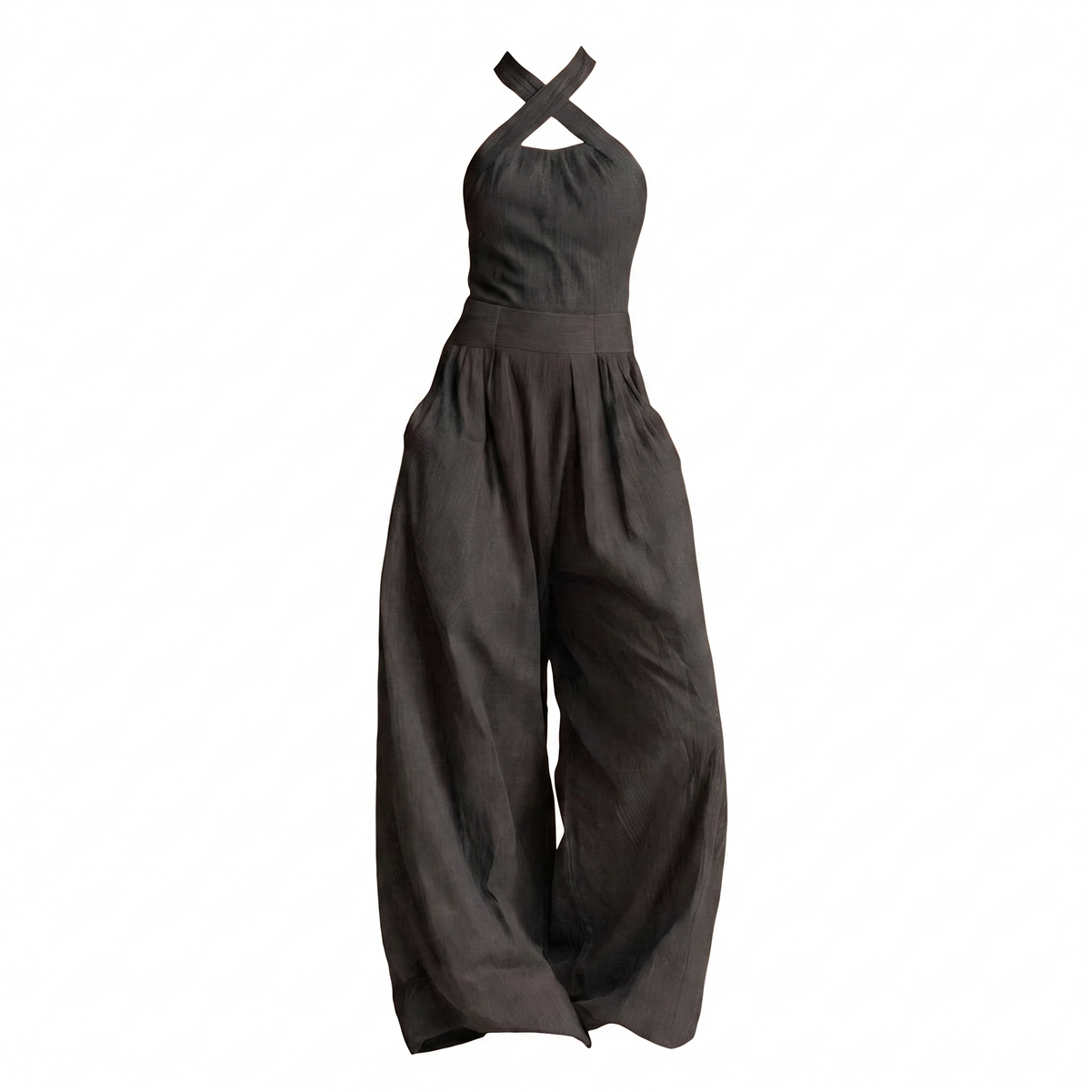 Elegant Wide-Leg Halter Jumpsuit