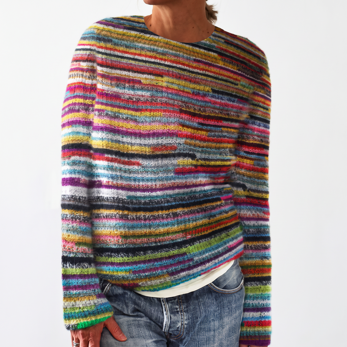 Keira™ Casual Rainbow Knit Sweater