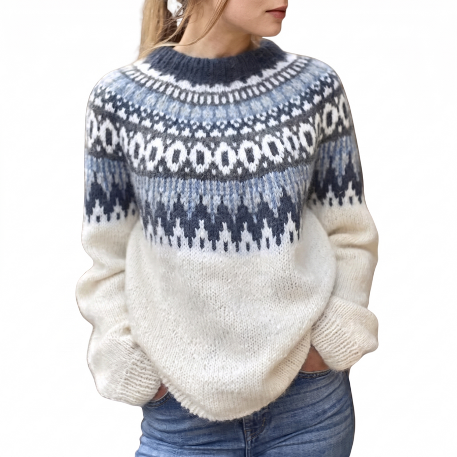 Astrid Nordic Pattern Knit Sweater