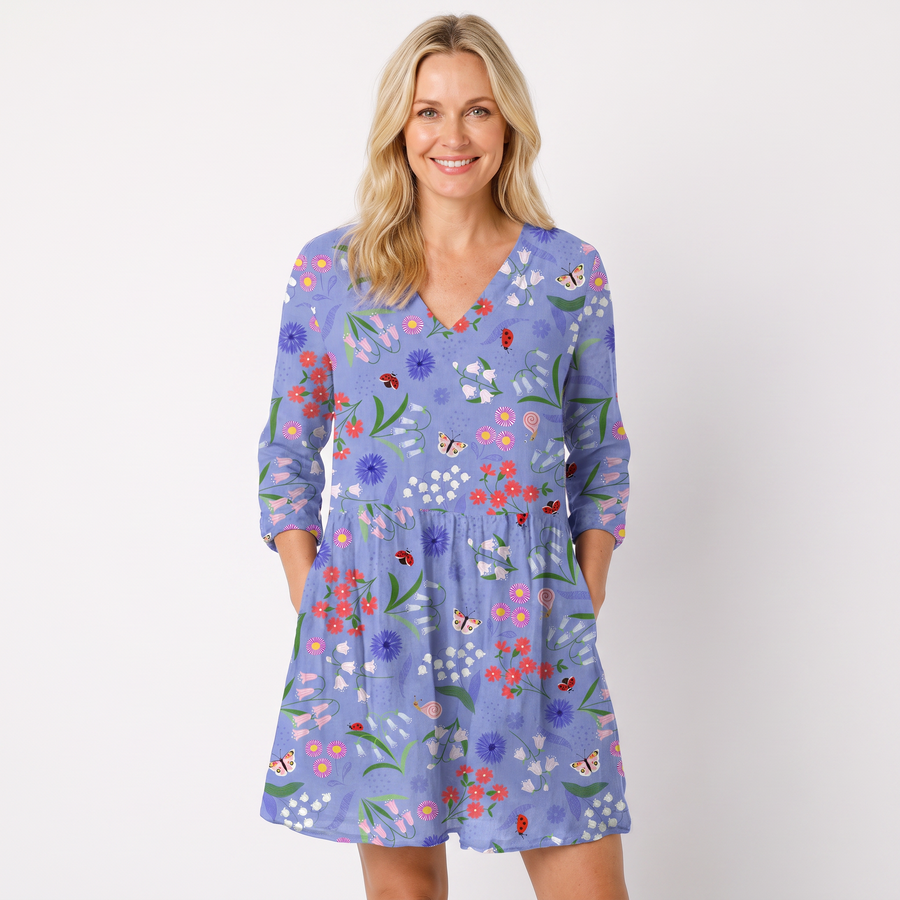 Josie™ Floral V-Neck Long Blouse