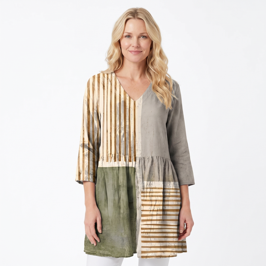Natalie™ Long Blouse with V-Neck
