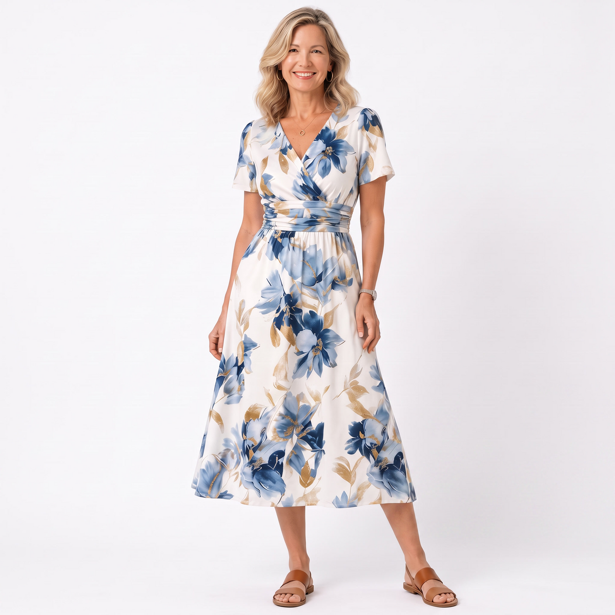 Elegant Draped Maxi Dress – Timeless Evening Glamour