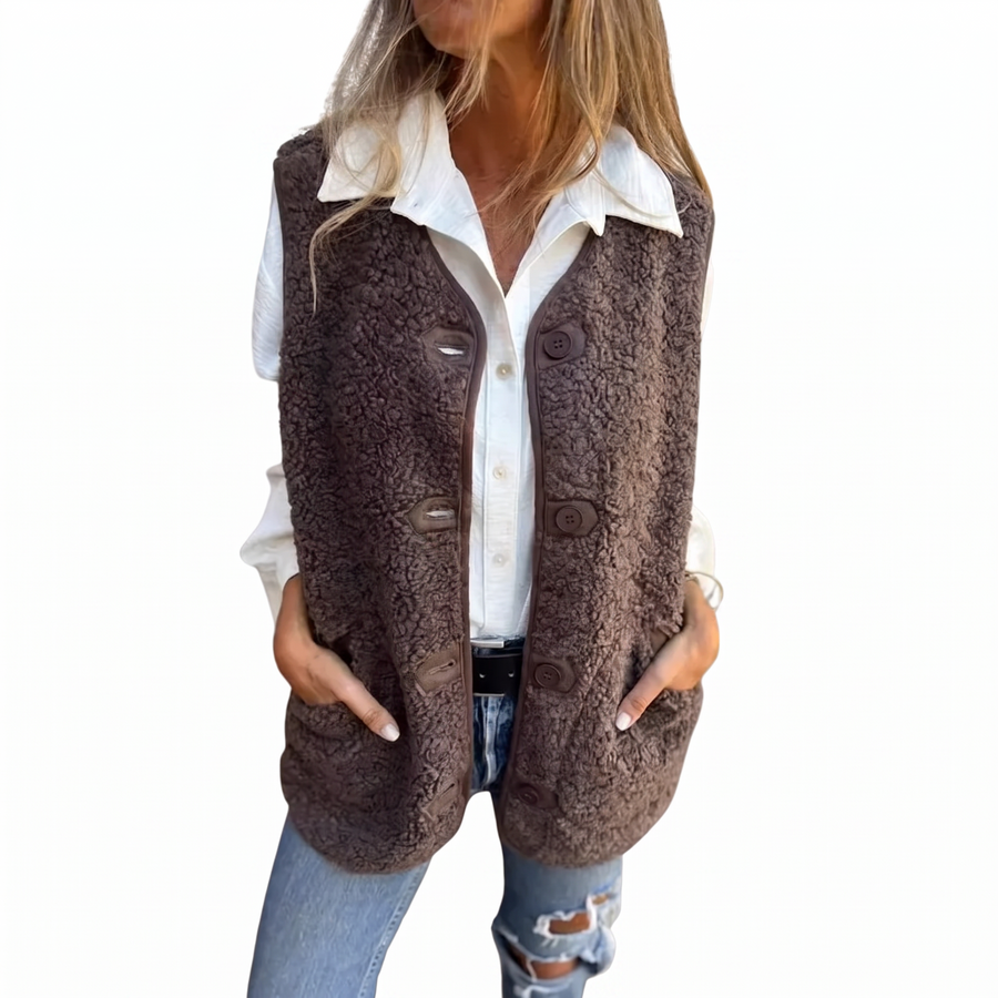 Cozy Knit Button-Up Vest