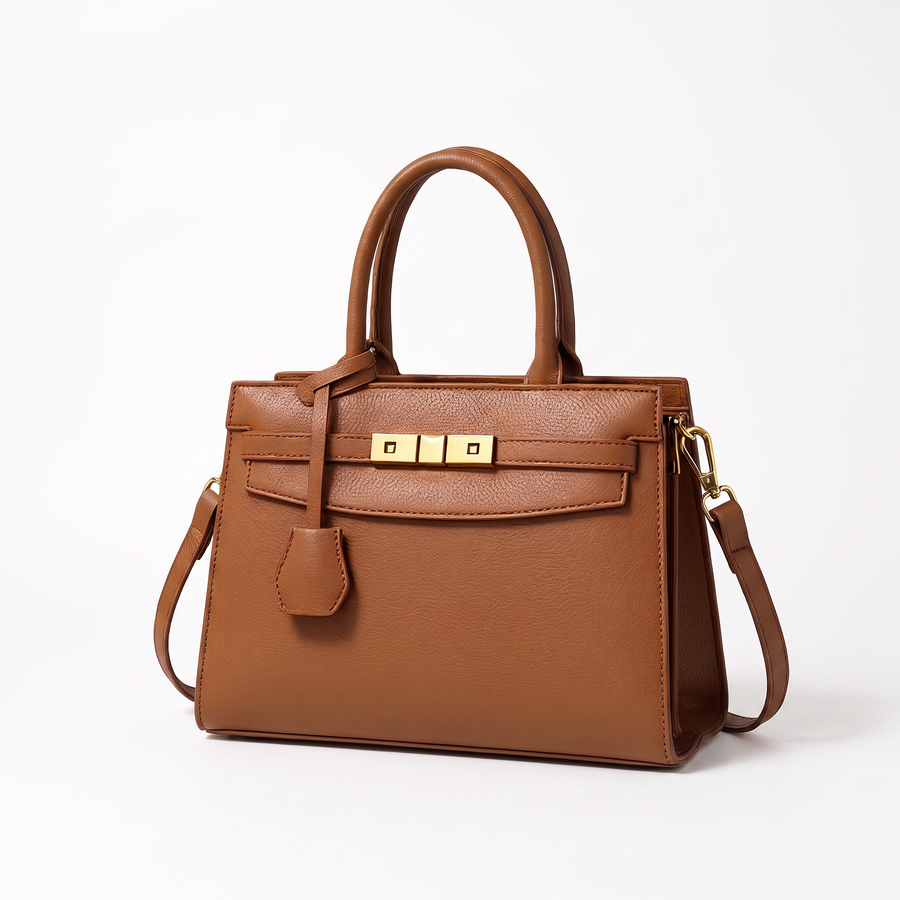 Sophia Luxe Genuine Leather Structured Handbag