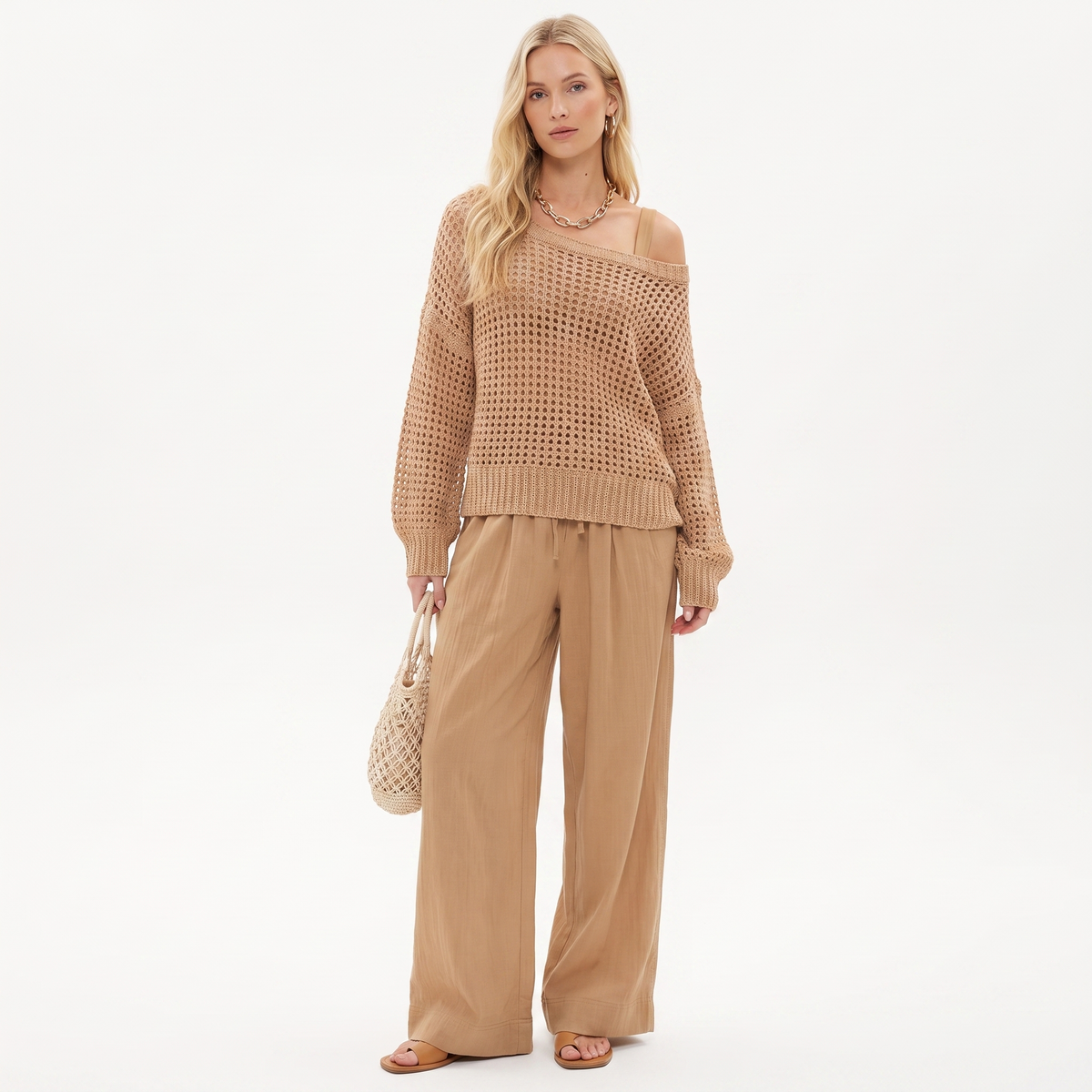 Clarity Off-Shoulder Wide-Leg Set