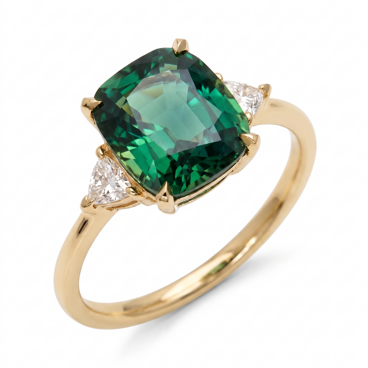 Carol™ Green Zirconia Ring in Gold