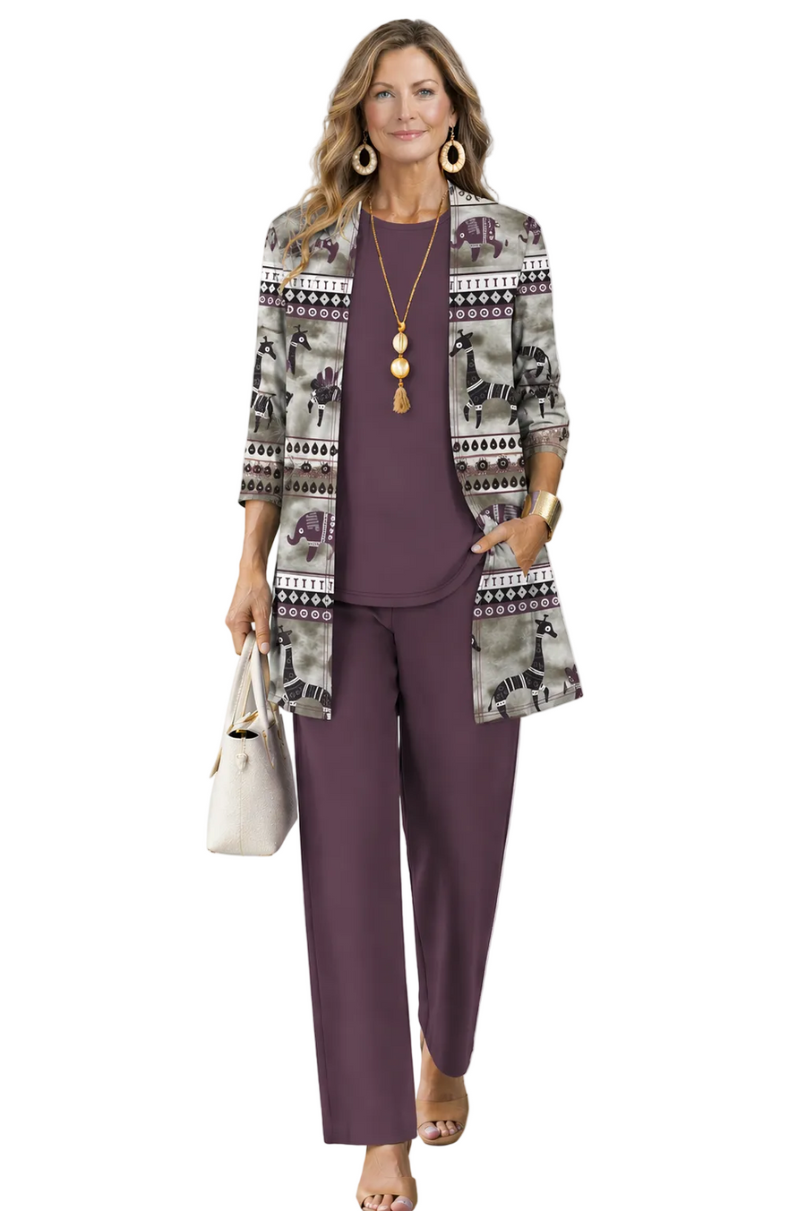 3-Piece Plum Purple Chic Women’s Set