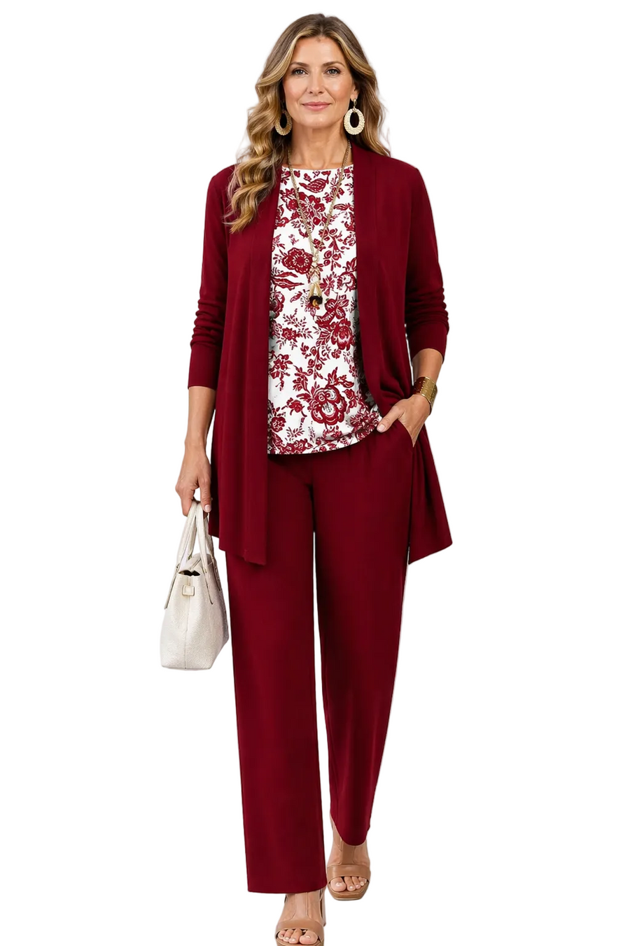 Elegant Burgundy 3-Piece Set